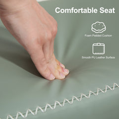 Fynco - PU Leather Shoe Storage Bench - Green