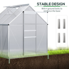 Fynco - 190 x 190cm Walk-In Polycarbonate Greenhouse