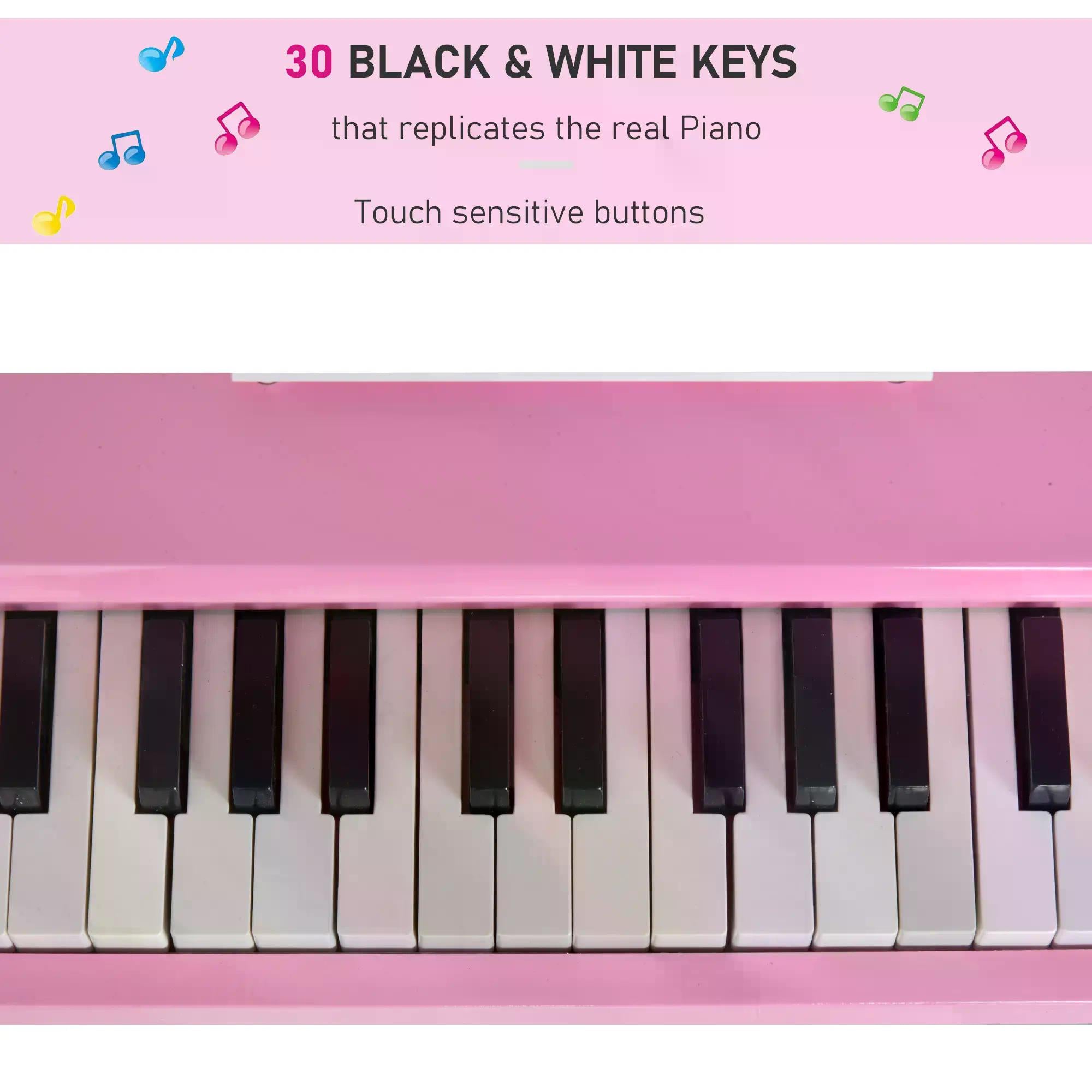 30 Keys Mini Kids Piano for Child with Music Stand and Bench Best Gifts Toy