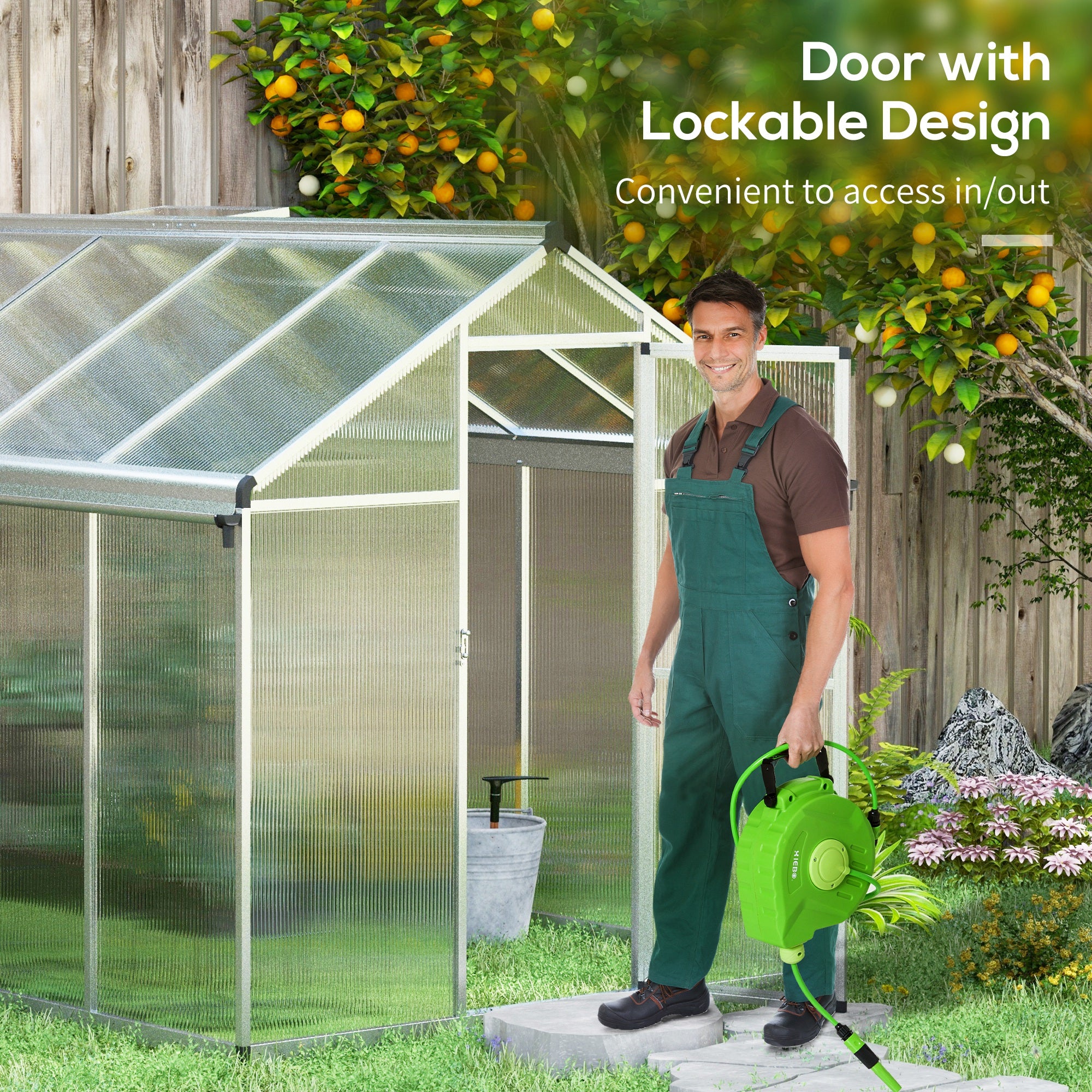 10 x 6ft Aluminium Frame Walk-In Greenhouse