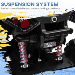 12V Quad Bike ATV with LED Lights, Music, Backrest, Forward, Backward, Red