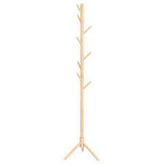 Eight-Hook Wooden Coat Rack - Natural