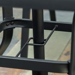 5 Pieces Outdoor Square Garden Dining Set w/ Tempered Glass Dining Table 4 Cushioned Armchairs, Umbrella Hole, Grey