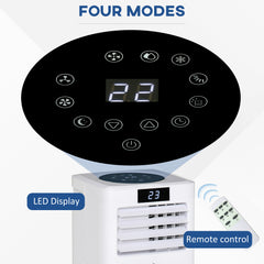 10000 BTU Air Conditioning Unit, 3-in-1 Portable Air Conditioner, Dehumidifier, Cooling Fan with Remote Control, Digital Display, 2 Speeds, 24H Timer, Window Venting Kit, 22m²