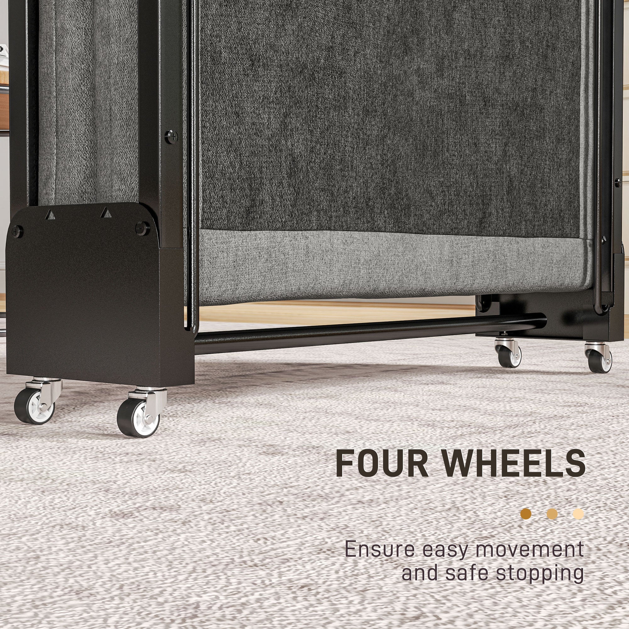 Single Temporary Folding Bed - Grey