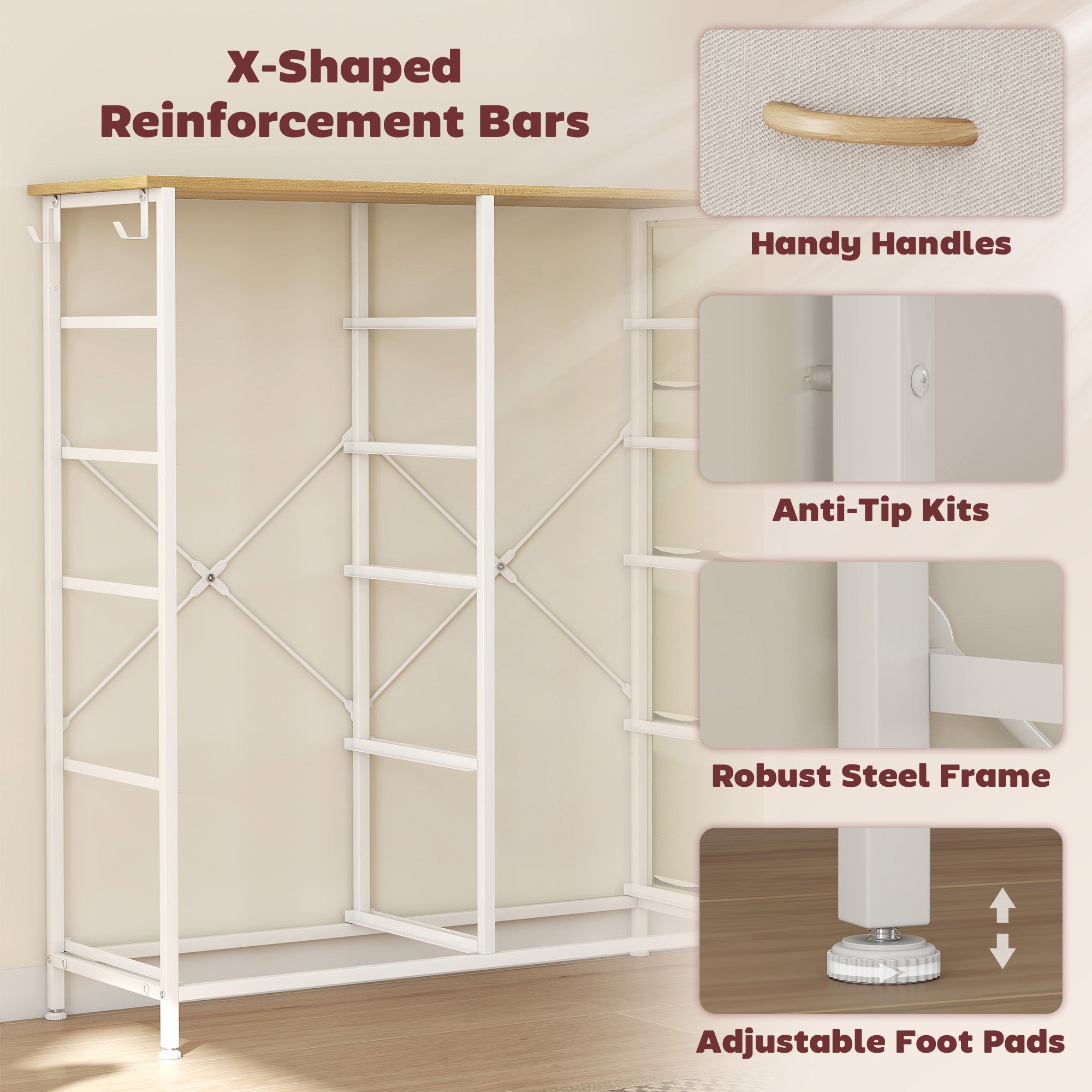 Chest of Ten Fabric Drawers - Beige