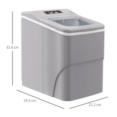 12kg Countertop Ice Cube Machine, with Scoop - Silver-Tone