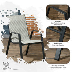 Four-Piece Stacking Rattan Garden Seat Set - Mixed Grey