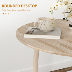 Folding Dining Table for 4, Round Drop Leaf Table, Modern Space Saving Small Kitchen Table with Wood Legs for Dining Room, Natural