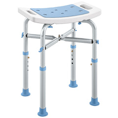 Fynco - 44-51.5cm Aluminium Frame Shower/Bath Stool - Light Blue