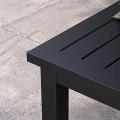 100cm x 60cm Aluminium Outdoor Coffee Table - Black