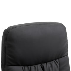 Swivel Recliner Chair with Footstool, PU Leather Armchair and Ottoman with High Back and Round Base for Living Room, Black