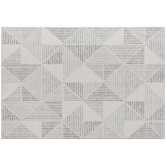 Fynco - Modern Area Rug, Geometric Pattern Non-Slip Washable Rug, Soft Floor Carpet for Living Room, Bedroom, Dining Room, Home Office, 290 x 200 cm, Grey