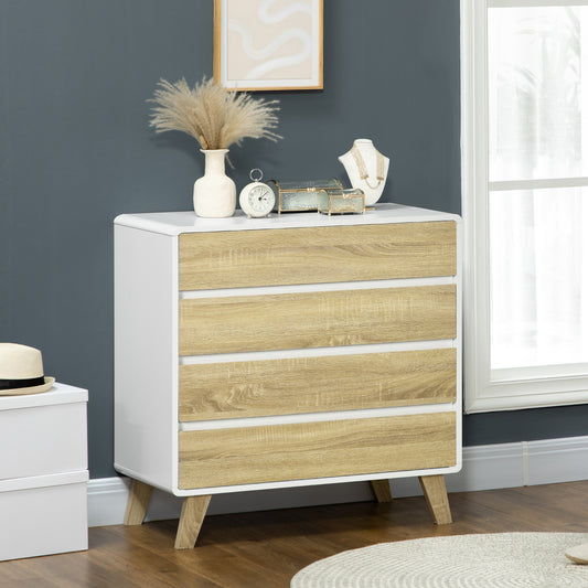 Chest of Four Drawers - Wood-Effect/White