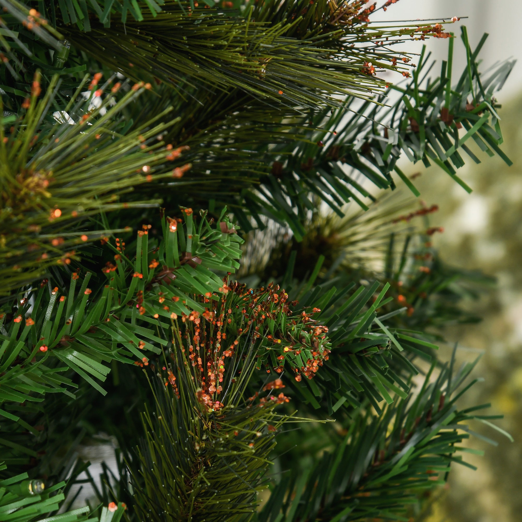 1.5m 5ft Pre-Lit Christmas Tree Artificial Spruce Xmas Tree Warm White LED Holiday Décor with Metal Stand