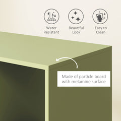 Open Wardrobe on Wheels, Bedroom Wardrobe with Clothes Hanging Rail, 2 Storage Shelves, Mobile Garment Rack for Cloakroom, Hallway, Green