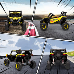 AIYAPLAY 12V Kids Ride On Car with Remote Control, Kids Electric Car with Suspension System, Music, for Kids 3-5 Years, Yellow