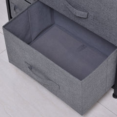 Chest of Drawers with 7 Drawers, Fabric Drawers with Large Storage Space, Drawers Dresser with Metal Frame, Adjustable Feet for Bedroom Living Room, Dark Grey