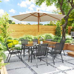 Seven-Piece Outdoor Dining Set - Charcoal Grey