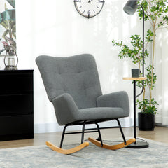 Teddy Fleece Rocking Chair - Grey