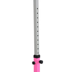 Height Adjustable Gymnastics Horizontal Bar for Kids, Children Junior Kip High Bar Fitness, Pink