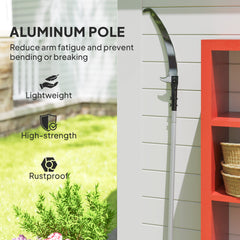 Manual Pole Saw, 1.8-2.9 m Extendable Tree Pruner, Tree Lopper Long Reach Telescopic with Extendable Handle & 40 cm Saw for Tree Trimming