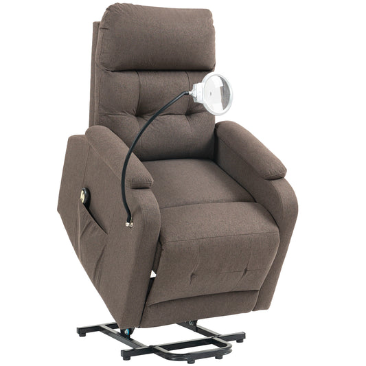 Fynco - Electric Rise/Recline Armchair, with Reading Light - Brown