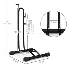 SPORTNOW Vertical and Horizontal Bike Rack Bicycle, Storage Stand with Adjustable Hooks, for 24"-29" Wheels, 700c Bike