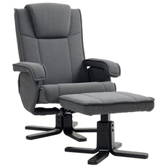 Rocker Swivel Recliner Chair with Footstool - Charcoal Grey Velvet