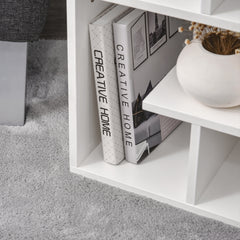 Side Table, 3 Tier End Table with Open Storage Shelves for Living Room, Bedroom, Set of 2, White