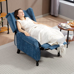 Fynco - 150° Reclining Vintage Armchair, with footrest, Royal Blue