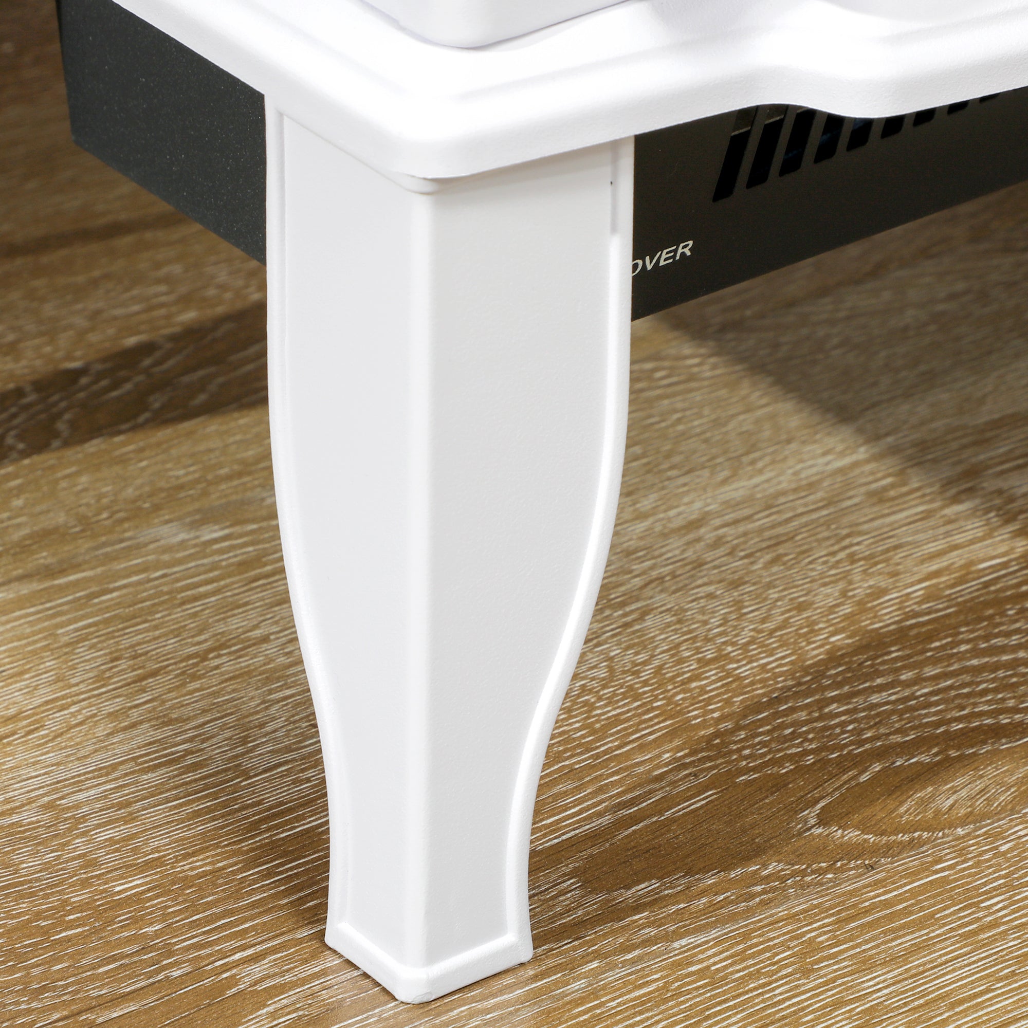 Fynco - Freestanding Electric Fireplace, Electric Log Burner with LED Flame Effect, Overheating Safety System, 1000W/2000W White