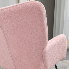 Soft Fleecey Rocking Wingback Chair - Pink