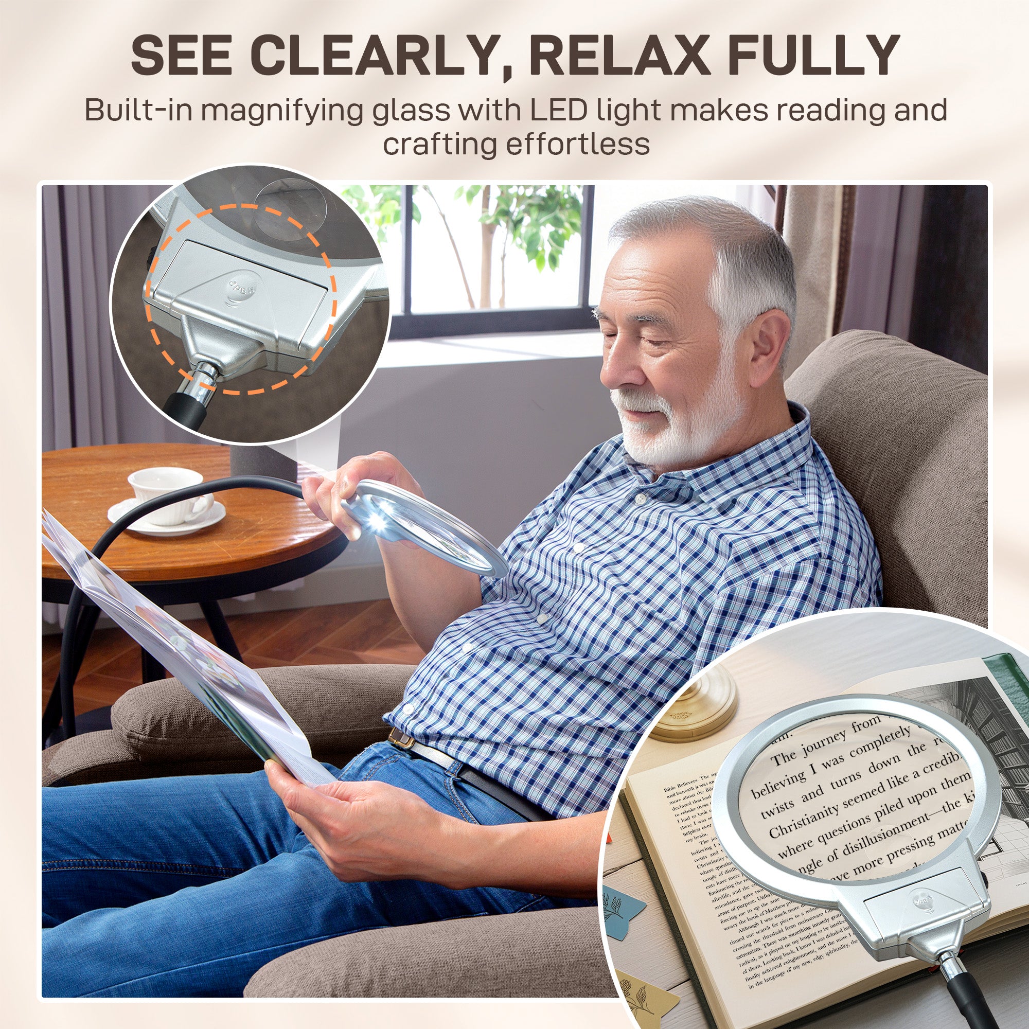 Fynco - Electric Rise/Recline Armchair, with Reading Light - Brown