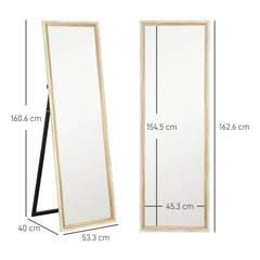 162.6 cm Two-Tone Full Length Mirror - White/Oak-Tone
