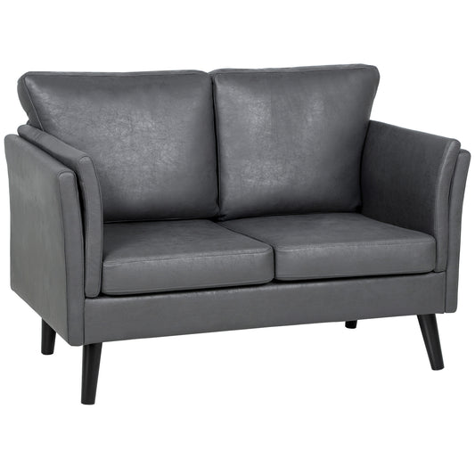 Fynco - Two-Seater Leathaire Sofa - Grey
