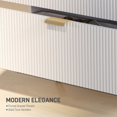 Elegant Four-Drawer Bedside Table - White