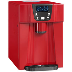 Fynco - 3L Ice Maker Machine and Water Dispenser, 12kg in 24H, 2 Sizes 9 Ice Cubes Ready in 6-10 Mins Ice Machine, Red