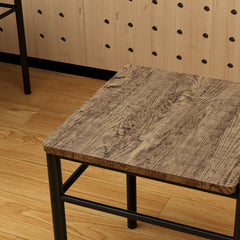 Modern Dining Table Set for 4, Space-Saving 5 Pieces Kitchen Table Set with Rectangle Table and Steel Frame, Oak