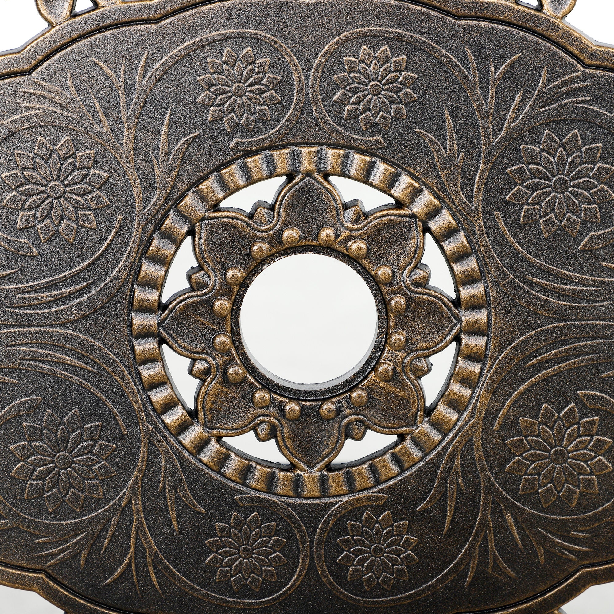 Seven-Piece Cast Aluminium Garden Dining Set - Bronze Tone