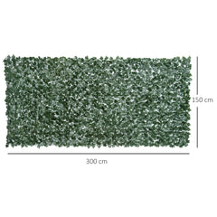 1-Piece Artificial Leaf Hedge Screen Privacy Fence Panel for Garden Outdoor Indoor Decor, Dark Green, 3M x 1.5M