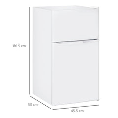 Fynco - 88L Under Counter Fridge Freezer, Small Refrigerator with 5-Setting, 3 Star Freezer Rating, White