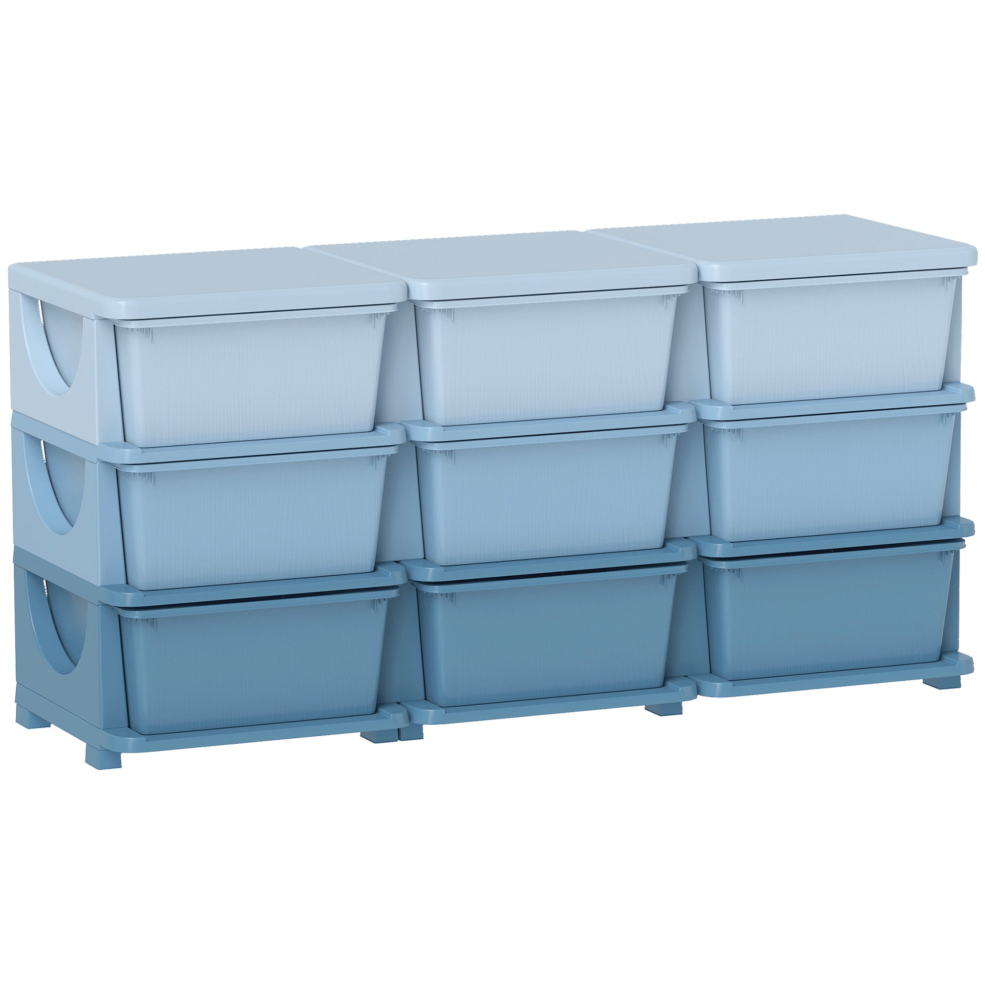 Kids Storage Unit, with Nine Drawers - Blue