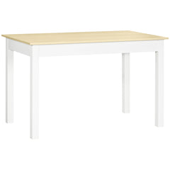 Dining Table for 4 to 6, 120L x 70W x 75Hcm, Modern Kitchen Table with Wood Effect Tabletop, Thick Legs, for Dining Room, Kitchen, Living Room, Oak