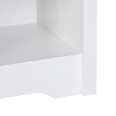 Bedside Table, Nightstand with Drawer and Open Shelf, End Table for Living room, Bedroom, Set of 2, White