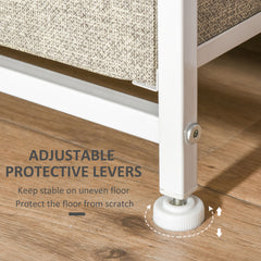 Chest of Drawers with 7 Drawers, Fabric Drawers with Large Storage Space, Drawers Dresser with Metal Frame, Adjustable Feet for Bedroom Living Room, Light Grey