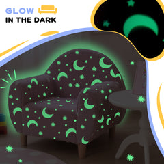 AIYAPLAY Kids Armchair, Glow in the Dark Chair with Star Design for Bedroom, Playroom, Kids Room, Pink