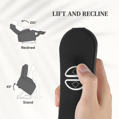 Fynco - Power Lift Recliner Chair with Vibration Massage, Heat, USB - Grey