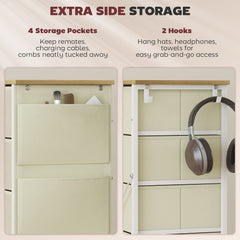 Chest of Five Fabric Drawers - Beige