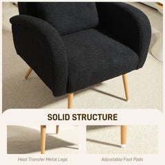 Fynco - Teddy Fleece Accent Chair - Black